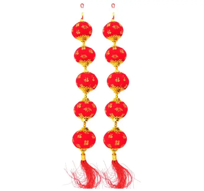 春联饰品红灯笼串5个一串