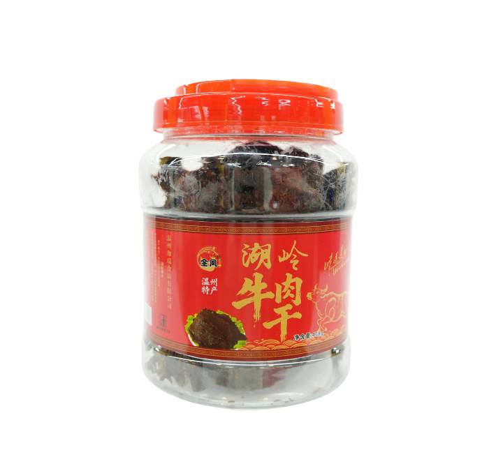 湖岭牛肉干温州特产桶装净含量408g/瓶