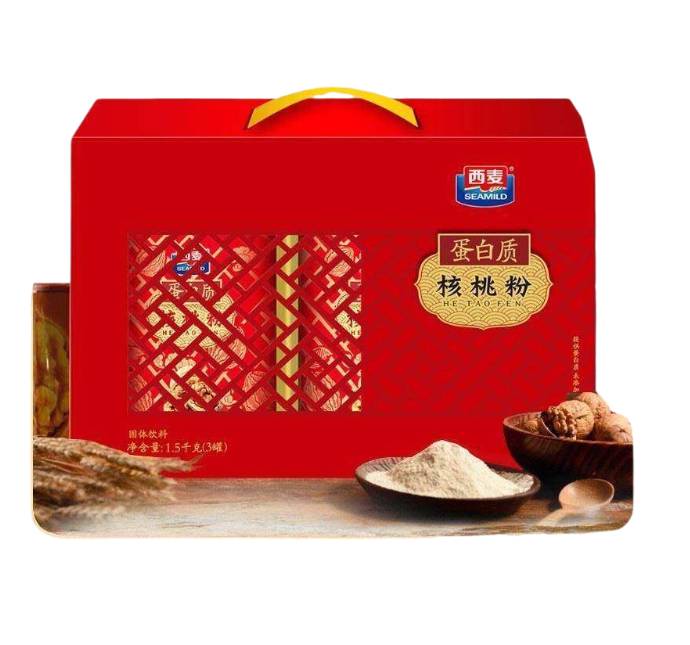 西麦蛋白质核桃粉1500g礼盒3罐组合装