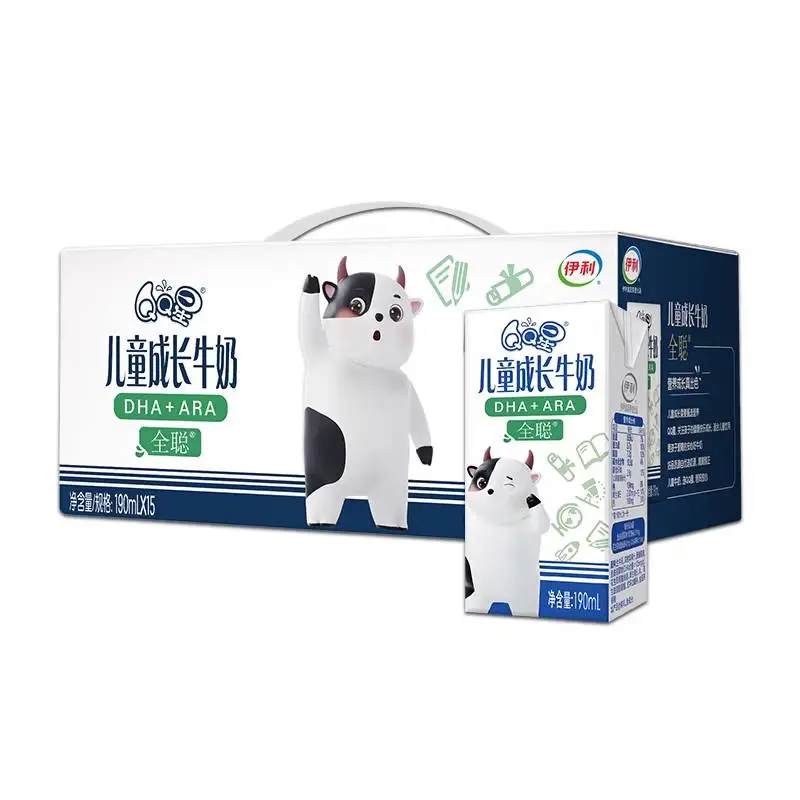 【特价12月产】伊利QQ星全聪儿童成长牛奶190ml*15盒整箱
