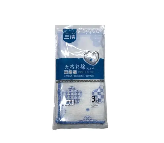 (L)三清30*30CM加彩经典7层洗碗巾3片装 SQ-1043 1/包