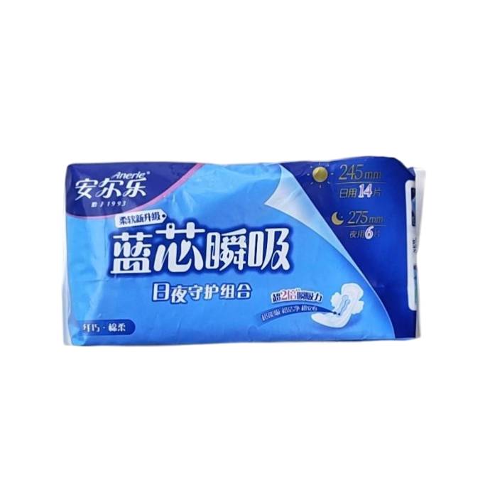 LJA8114+LJA8206安尔乐蓝芯瞬吸系列卫生巾套包 1/包