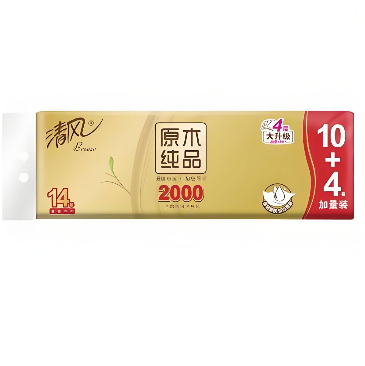 清风原木纯品2000克卫卷14粒无心 1/提