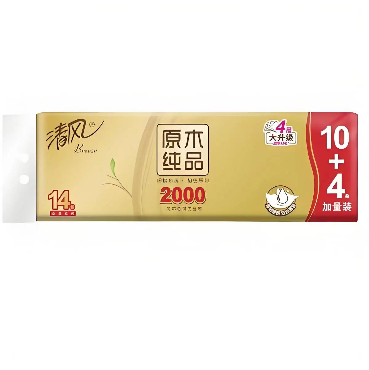 清风原木纯品2000克卫卷14粒无心 1/提