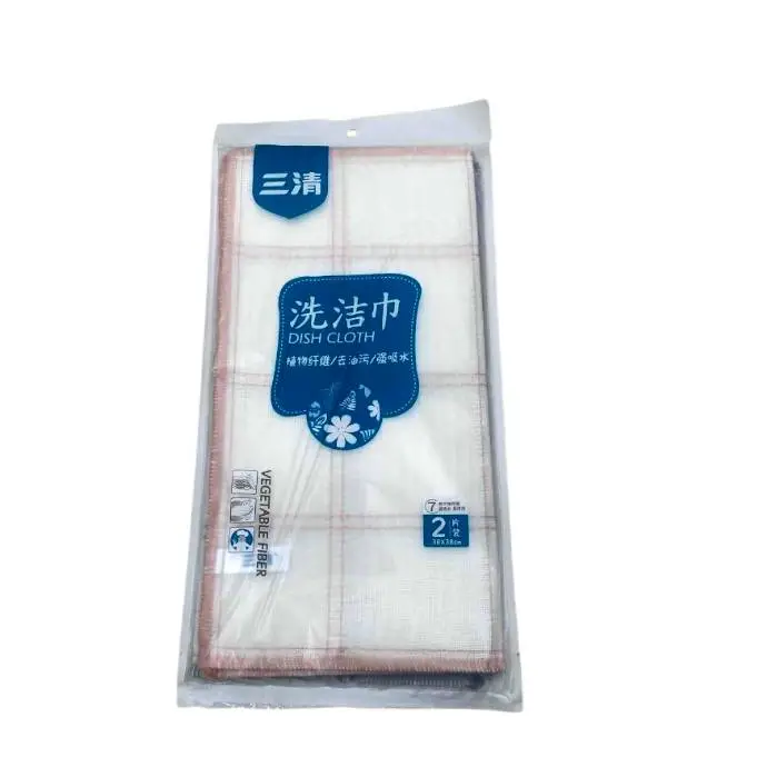 (L)三清38*38CM超大方格7层洗碗巾2片装 SQ-A010 1/包