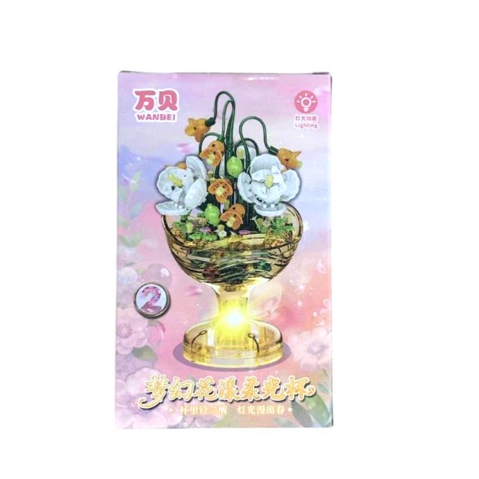 万贝11069B梦幻花漾柔光杯积木/6 1/盒