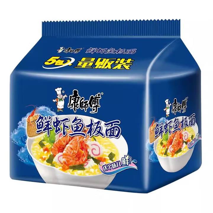 康师傅经典袋鲜虾鱼板面85g*5 1/袋