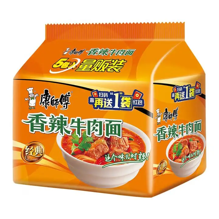 康师傅经典香辣牛肉面(五连包)104g*5 1/袋