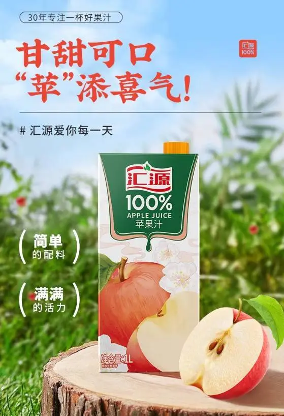 汇源100%苹果汁1L
