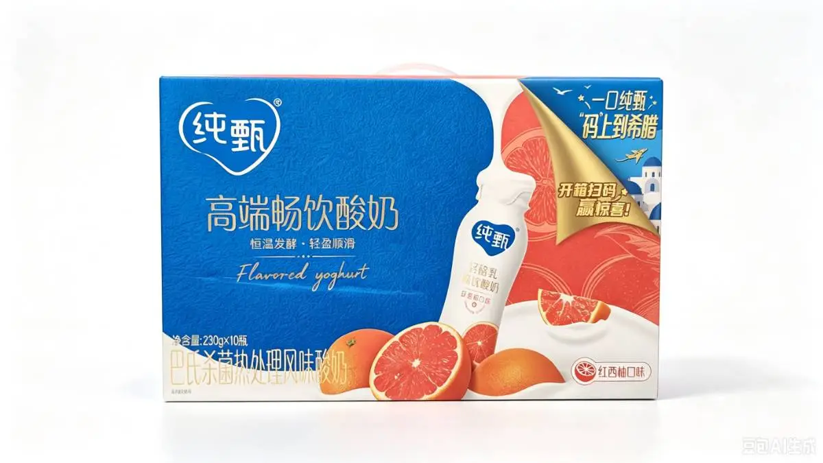 蒙牛纯甄轻酪乳风味酸奶红西柚口味230g*10瓶 1/件